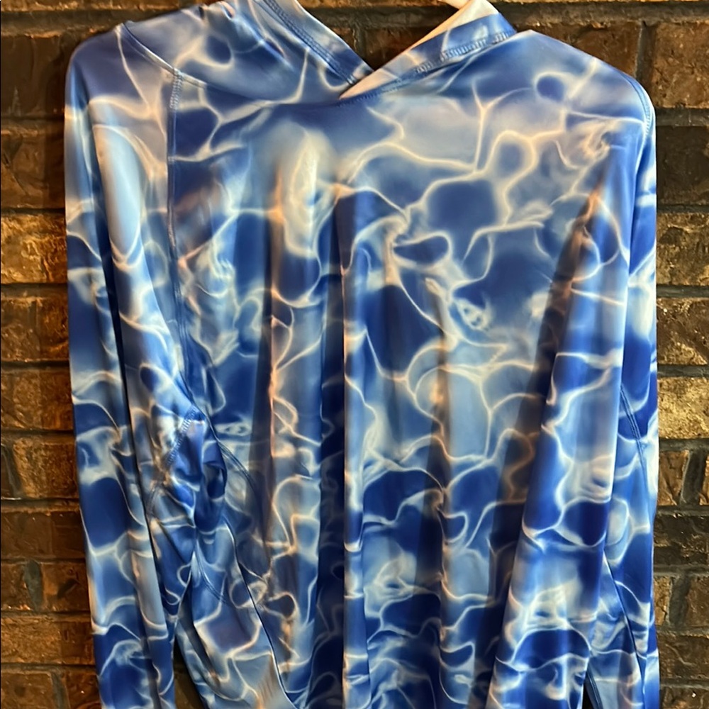 Blue Water Pattern Long Sleeve Top